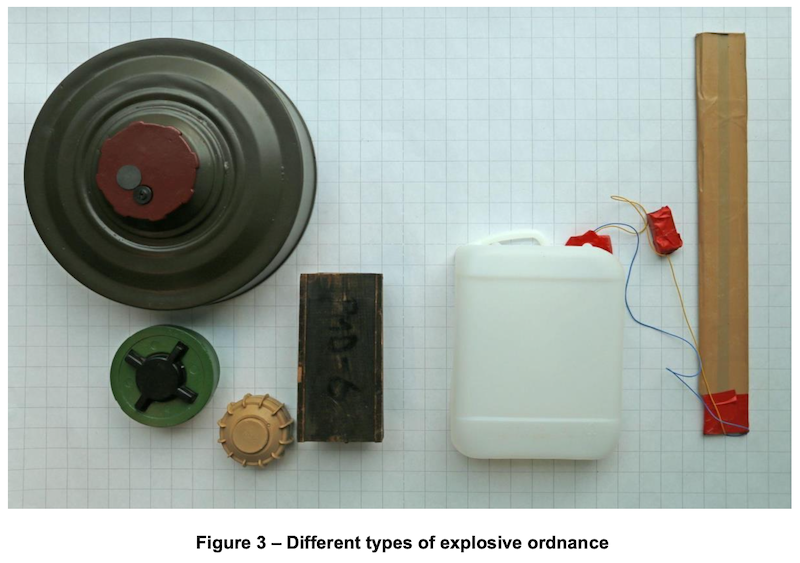 Figure 3 – Different types of explosive ordnance